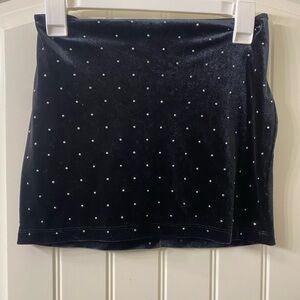 Black Mini Skirt with Rhinestone Details